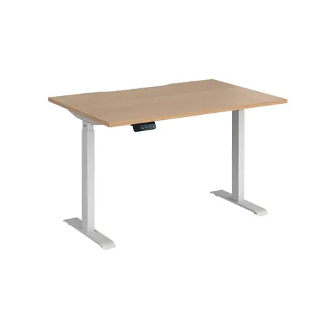 Elev8 Contract Straight Sit-Stand Desk - 1200 - White - Beech